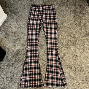 plaid boot cut flair pants